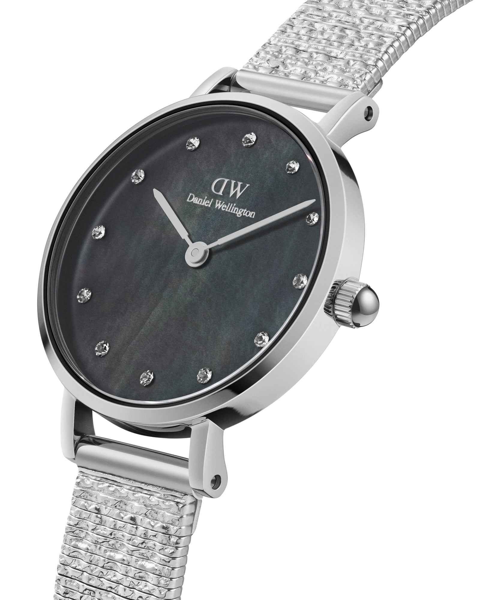 Womens | Petite Lumine Pressed Piano | Black-Mother of Pearl | Silver