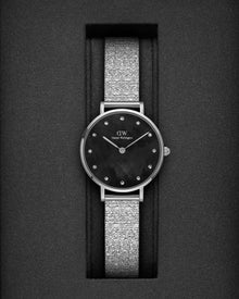 Womens | Petite Lumine Pressed Piano | Black-Mother of Pearl | Silver