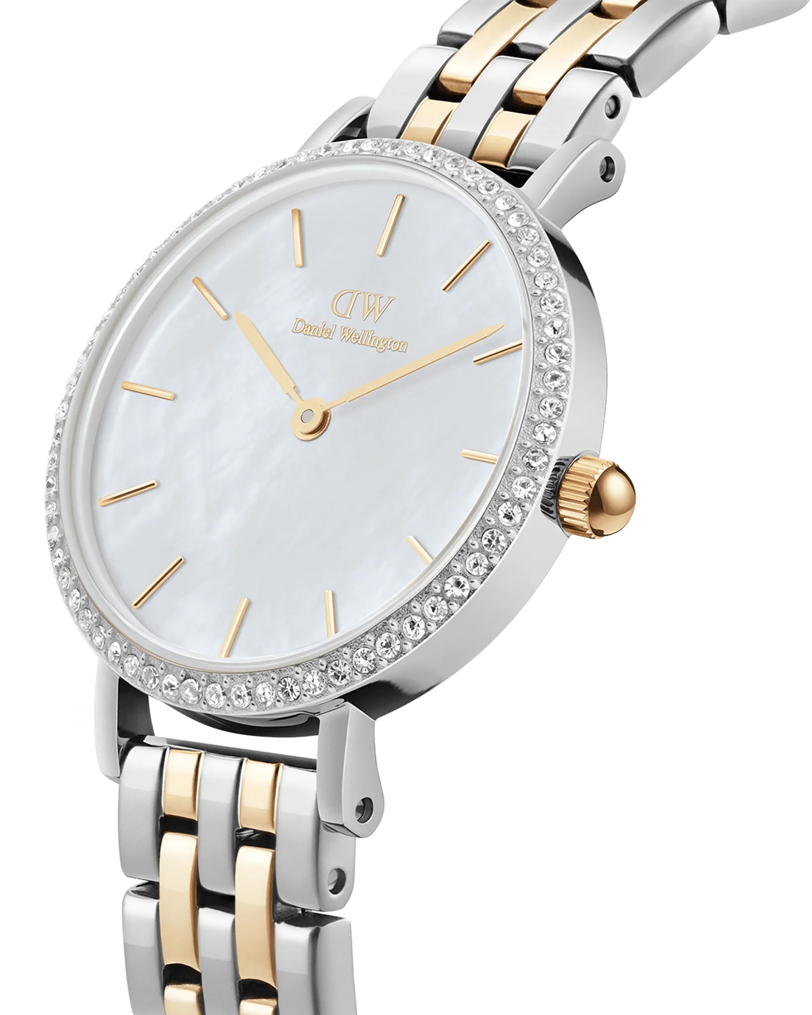 Womens | Petite Lumine Bezel 5-Link | Mother of Pearl | Silver