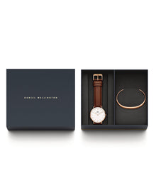 Mens | Classic St Mawes & Classic Bracelet Set | White | Rose Gold