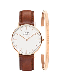 Mens | Classic St Mawes & Classic Bracelet Set | White | Rose Gold