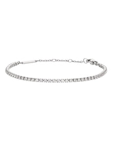 Womens | Petite Sterling & Tennis Bracelet Set | White | Silver