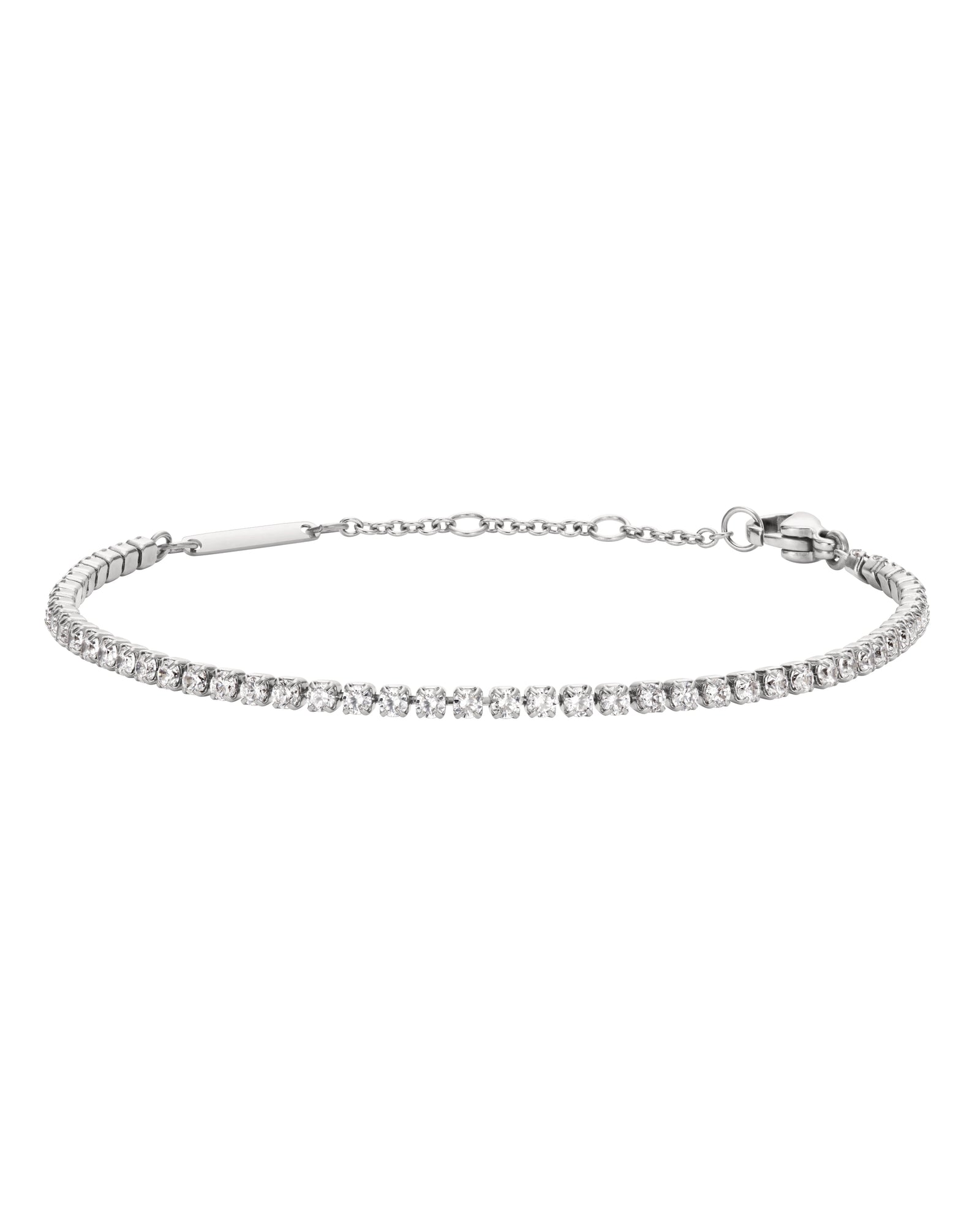 Womens | Petite Sterling & Tennis Bracelet Set | White | Silver