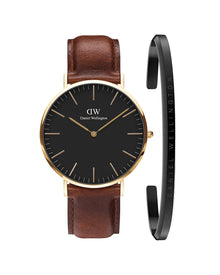 Mens | Classic St Mawes & Classic Bracelet Set | Black | Gold