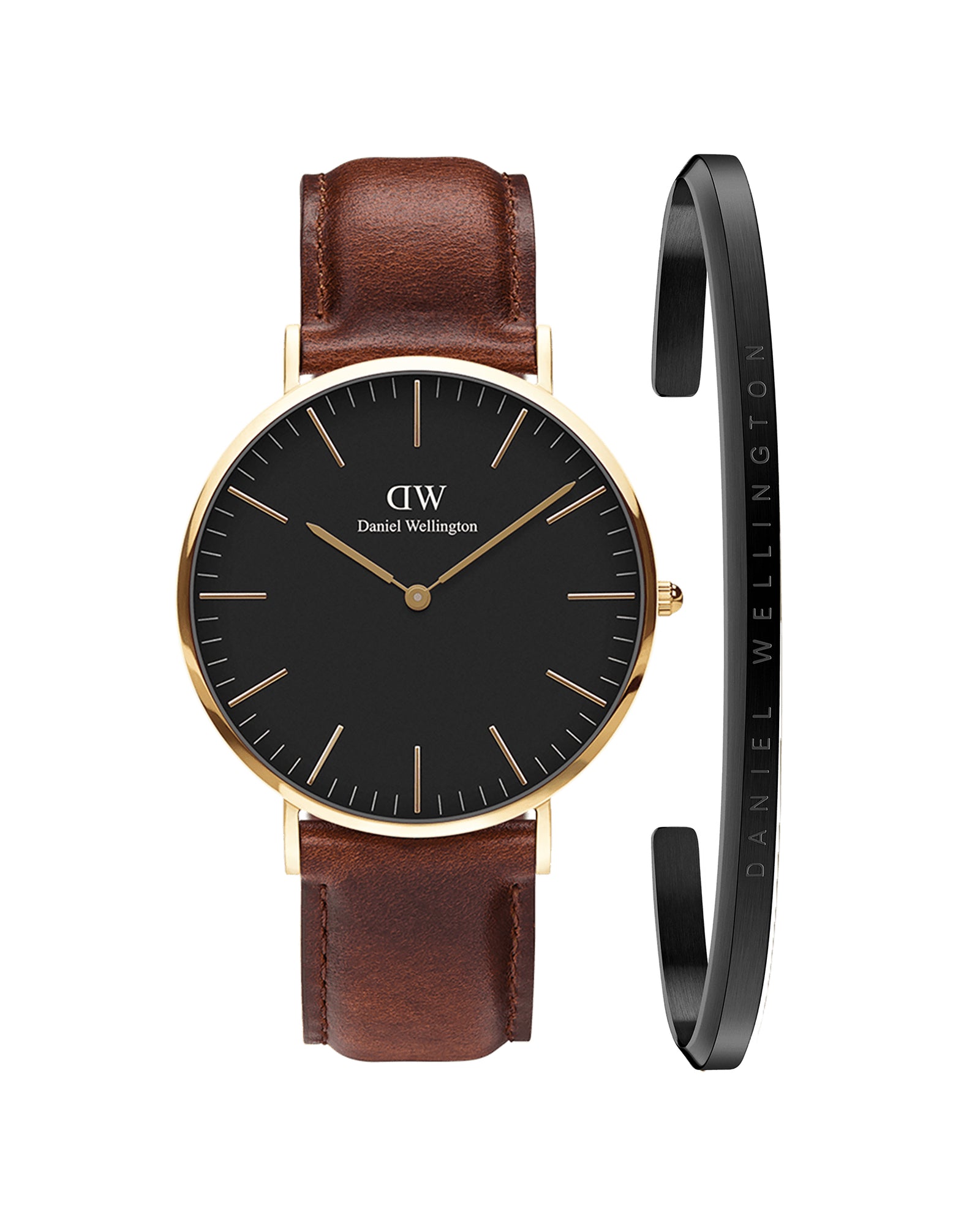 Mens | Classic St Mawes & Classic Bracelet Set | Black | Gold