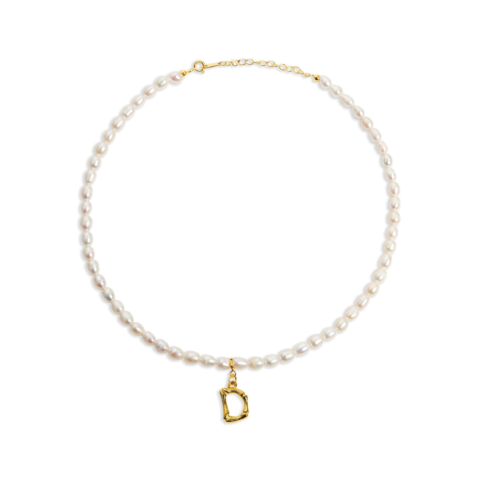 inital letter d pearl necklace