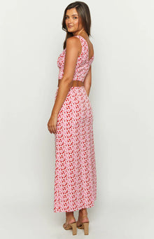 Dahlia Speckled Maxi Skirt | Pink And Red