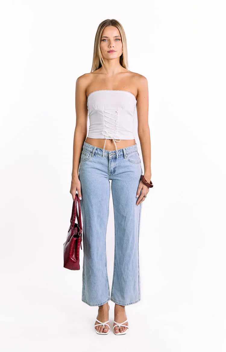 Dakota Strapless Top | White