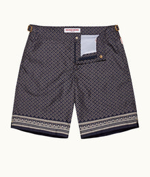 Dane Solmio Print Longer-Length Swim Shorts | Night Iris