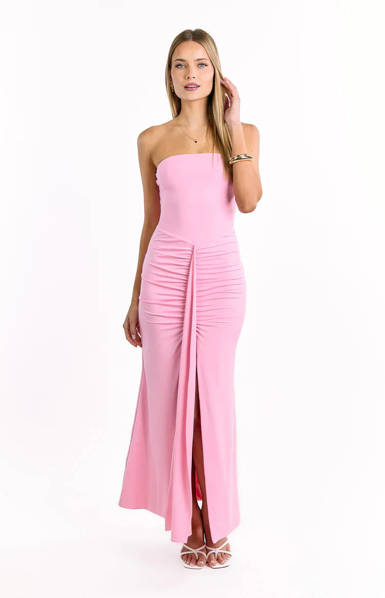 Danielle Strapless Maxi Dress | Pink