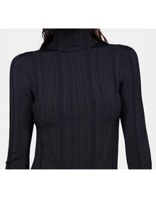 Dawn Plissé Turtleneck | Black