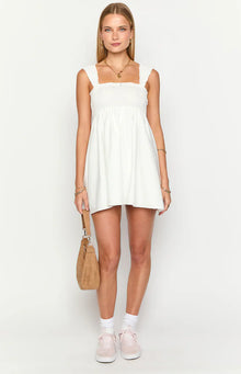 Dekoda Cap Sleeve Mini Dress | White