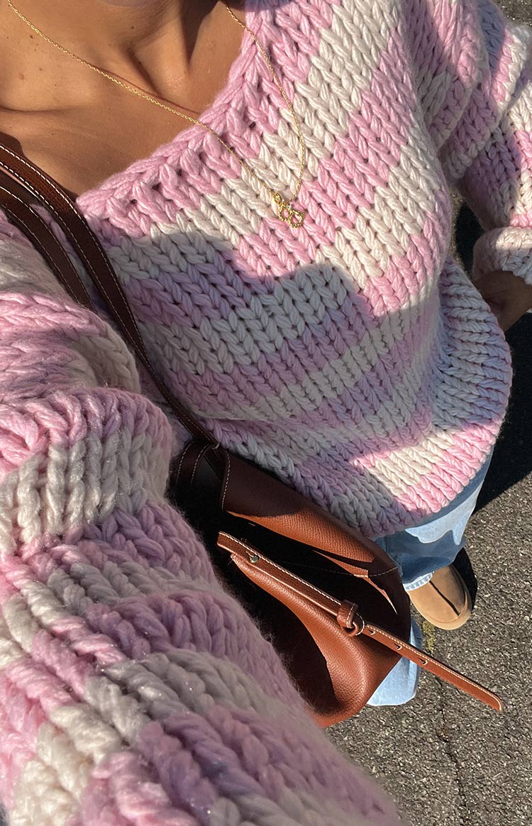 Bea Striped Sweater | Pink