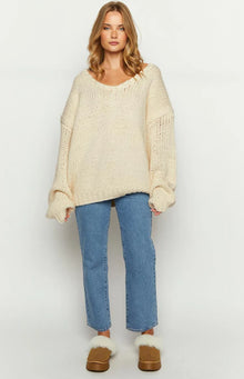 Delvey Chunky Knit Sweater | Cream