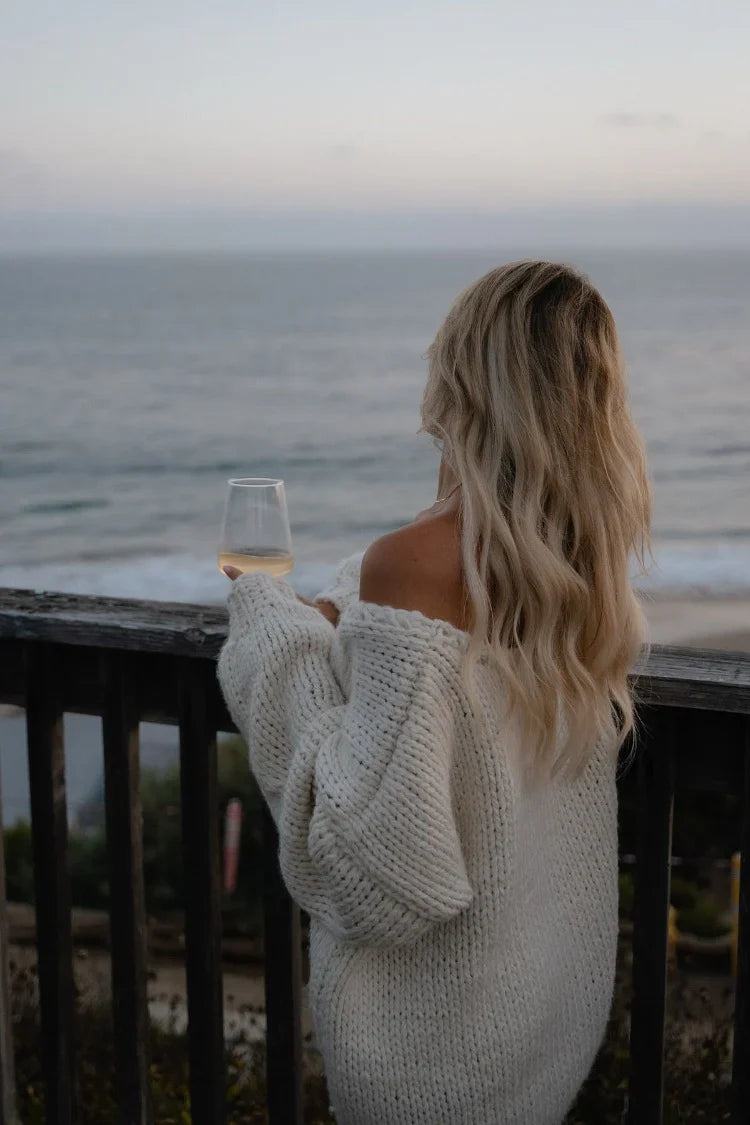 Delvey Chunky Knit Sweater | Cream