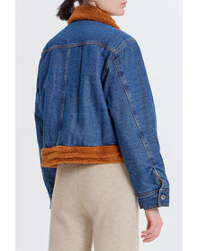 Denim Teddy Trucker Jacket | Indigo