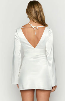 Diana Long Sleeve Mini Dress | White