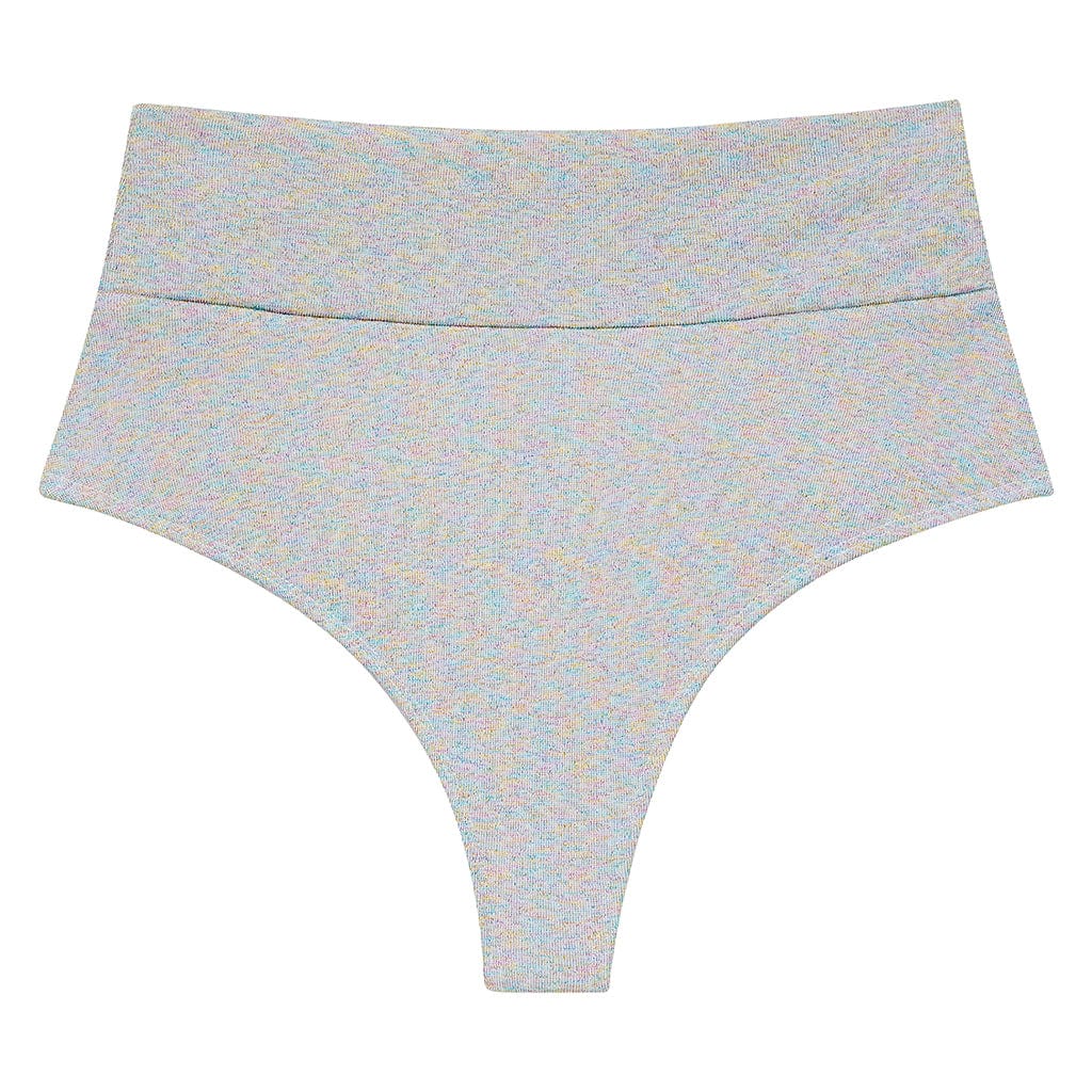 Added Coverage High Rise Bikini Bottom | Disco Sparkle