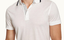 Dominic Tipping Collar Knit Polo Shirt | White