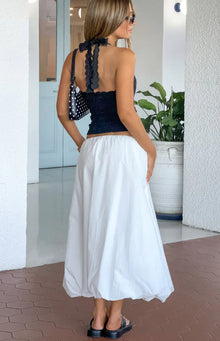 Dorothy Bubble Hem Skirt | White