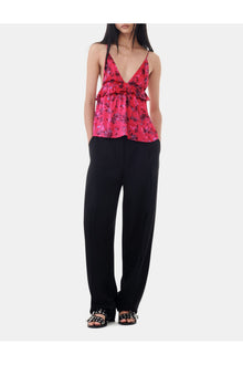 Drapey Melange Pleat Trousers | Black