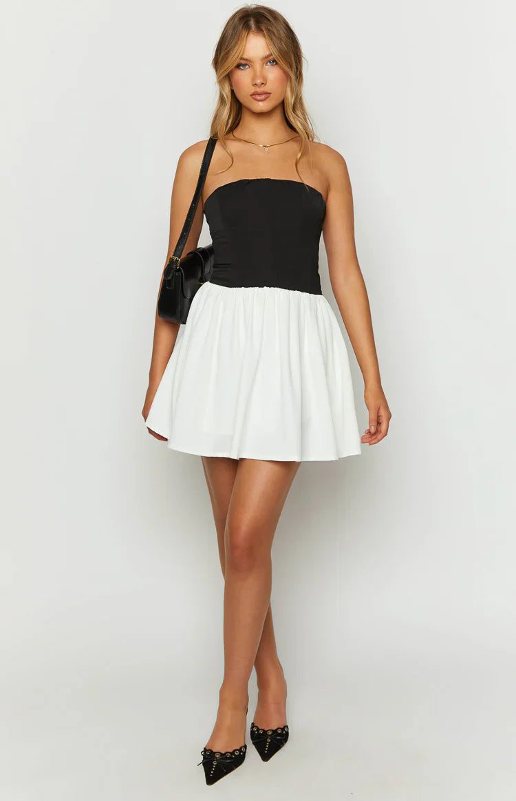 Draven Corset Mini Dress | Black And White