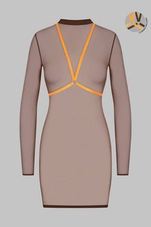 Dress with harness - Corps à Corps | Brown