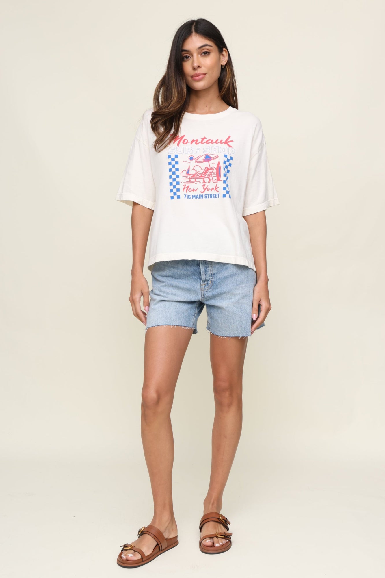 Sunny Somewhere | Montauk Surf Shop Tee | White