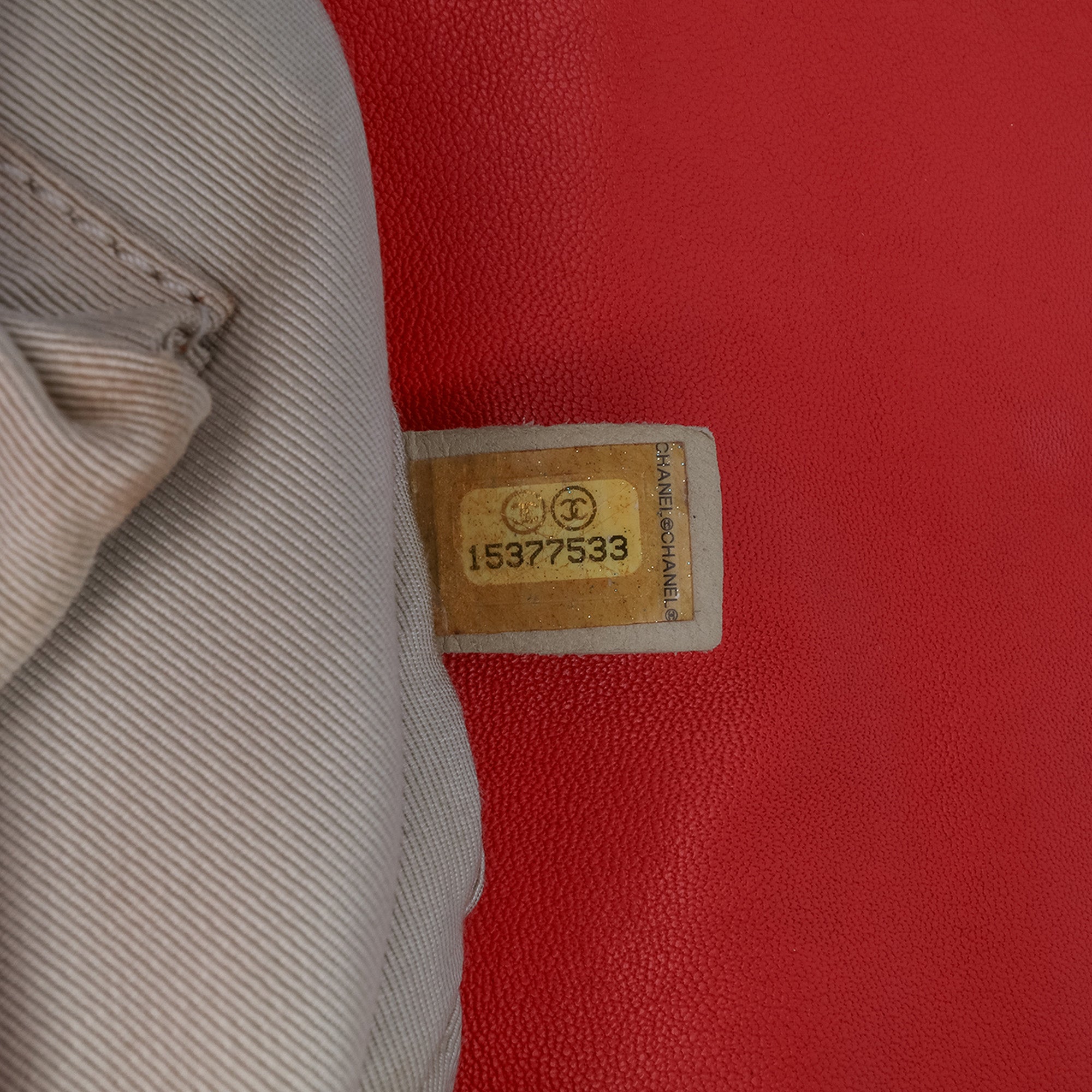 Chanel | Pre-Owned Maxi Washed Lambskin Chain Around Flap | Red