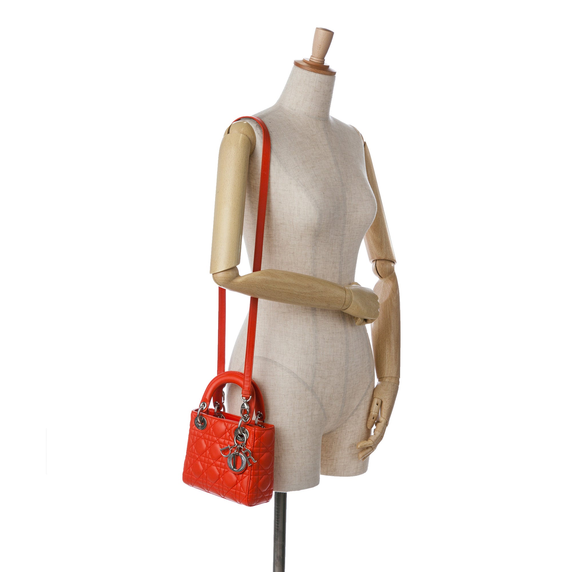 Dior | Pre-Owned Mini Lambskin Cannage Lady | Red