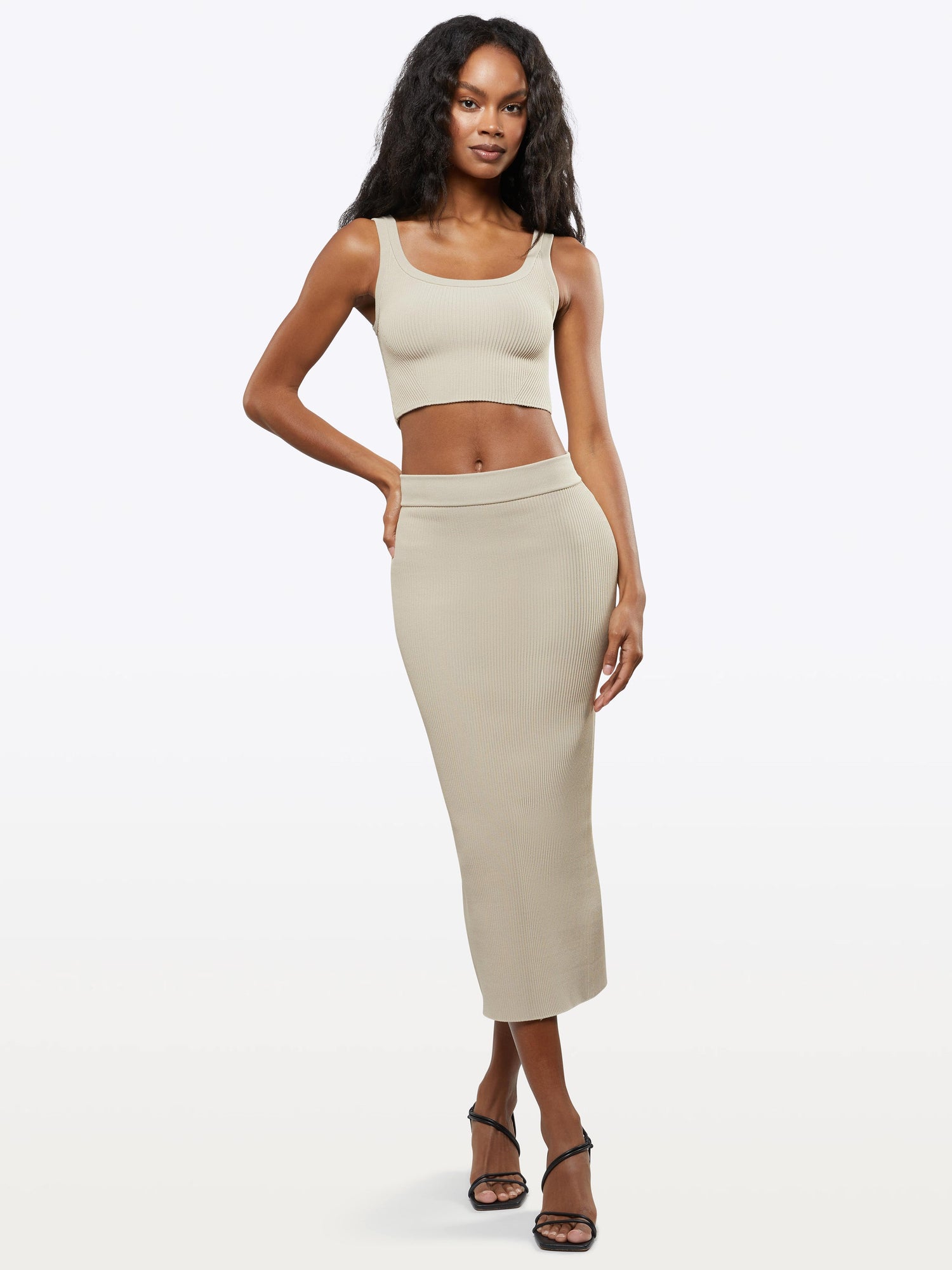 Womens | Coreflex Form-Fitting Cropped Tank | Earl Grey