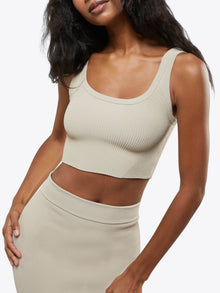 Womens | Coreflex Form-Fitting Cropped Tank | Earl Grey