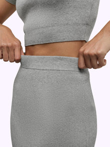 Womens | Soho Knit Form-Fitting Midi Skirt | Heather Grey