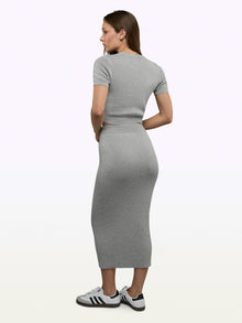 Womens | Soho Form-Fitting Knit Tee | Heather Grey