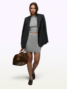 Womens | Soho Knit Form-Fitting Mini Skirt | Heather Grey
