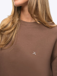 Womens | Divine Relaxed-Fit Fleece Pullover | Mocha