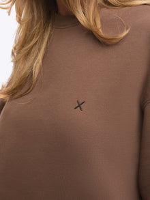 Womens | Divine Relaxed-Fit Fleece Pullover | Mocha