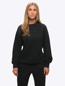 Womens | Divine Relaxed-Fit Fleece Pullover | Black