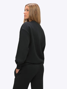 Womens | Divine Relaxed-Fit Fleece Pullover | Black