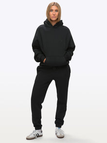 Womens | Divine Relaxed-Fit Fleece Hoodie | Black