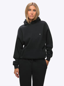 Womens | Divine Relaxed-Fit Fleece Hoodie | Black