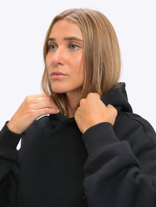 Womens | Divine Relaxed-Fit Fleece Hoodie | Black