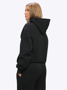 Womens | Divine Relaxed-Fit Fleece Hoodie | Black