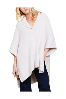 Womens | Cozychic Shawl Collar Poncho | Stone