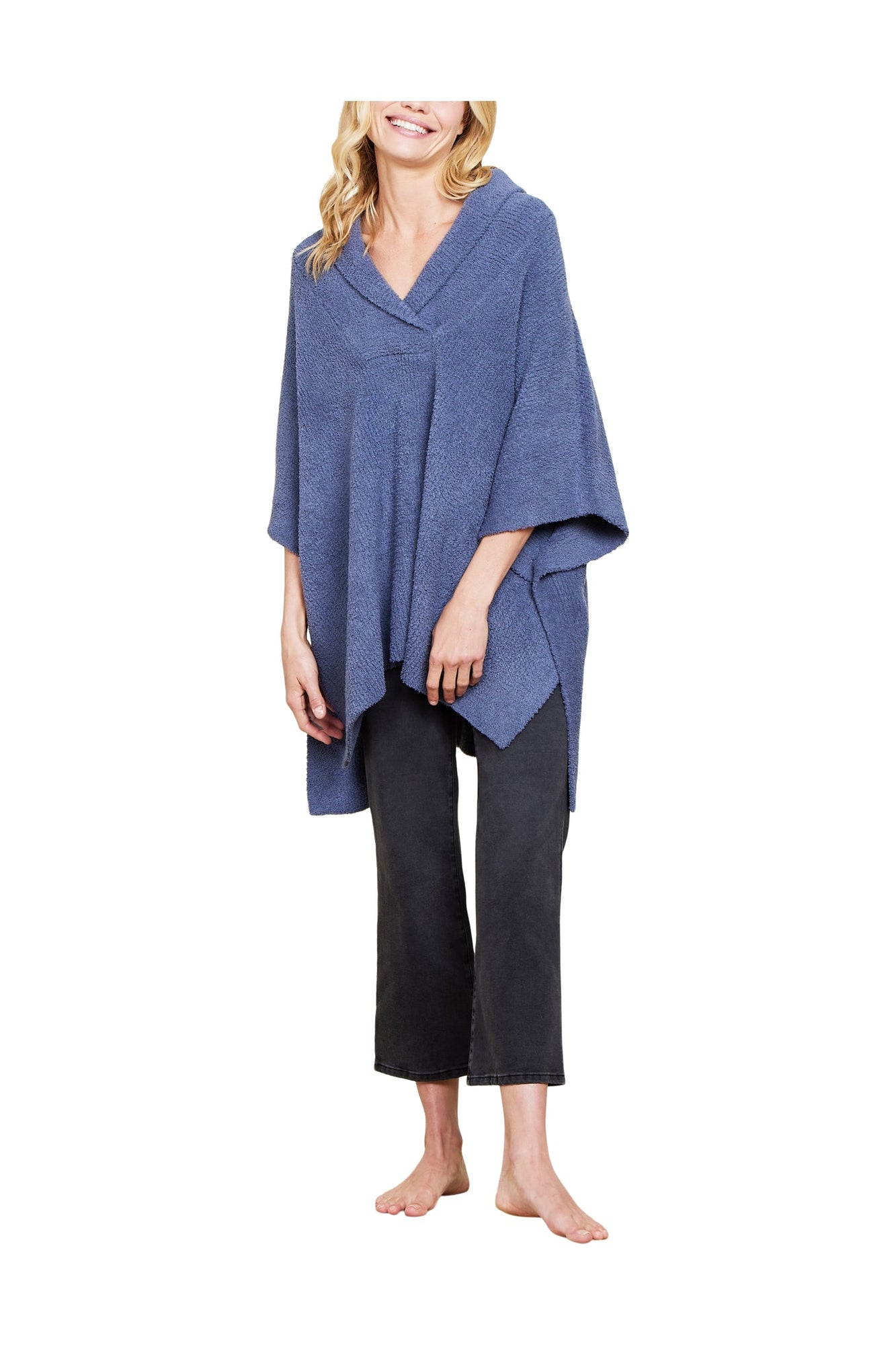 Womens | Cozychic Shawl Collar Poncho | Tidewater