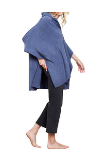 Womens | Cozychic Shawl Collar Poncho | Tidewater