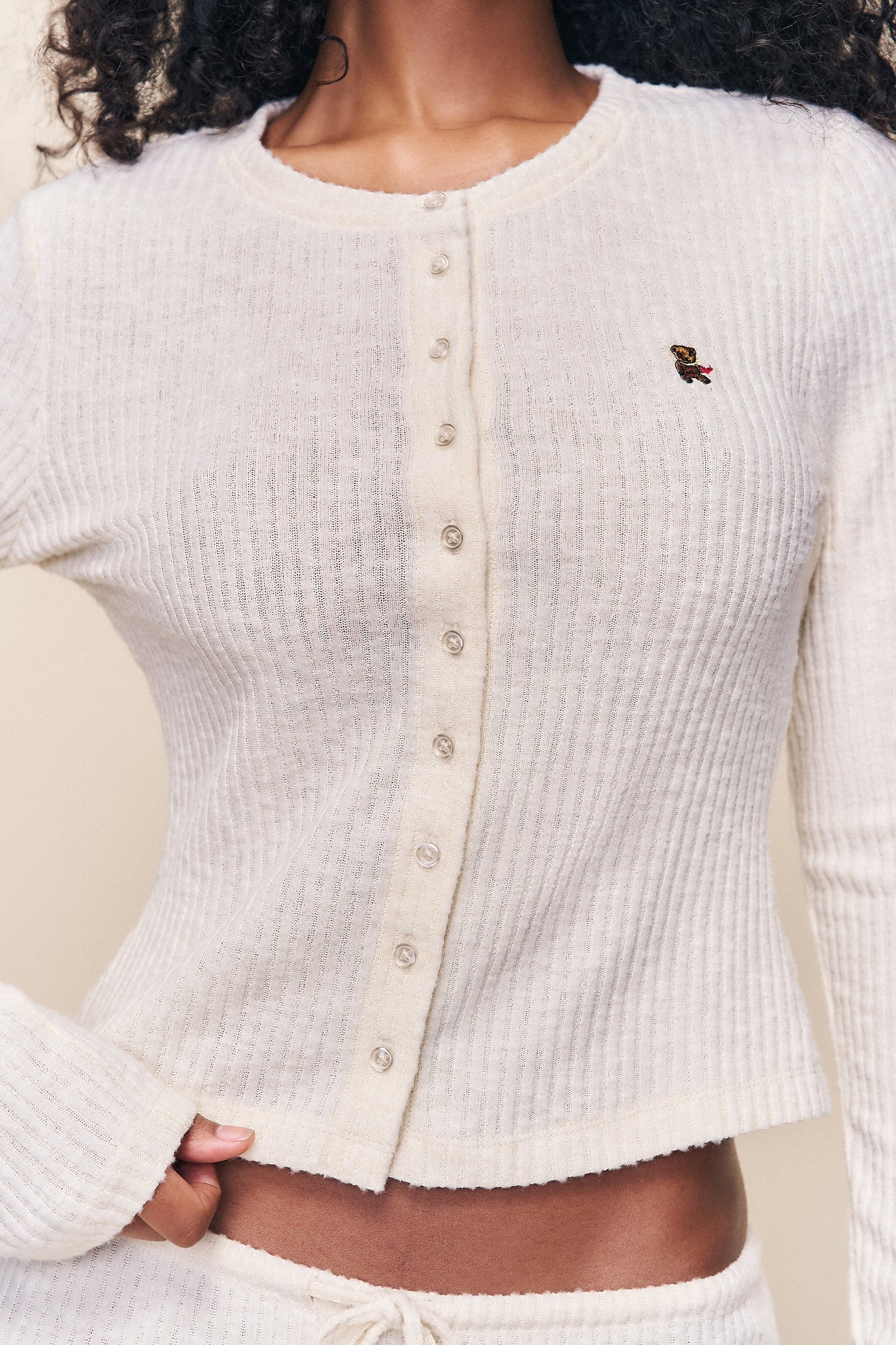 Womens | Lana Ribbed Top | Ivory