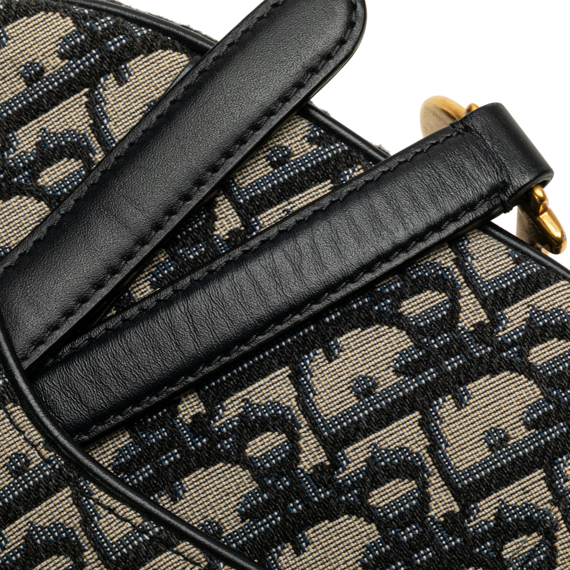 Dior | Pre-Owned Mini Oblique Canvas Saddle Bag | Blue/Navy