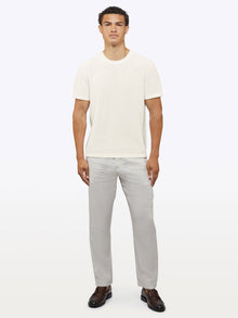 Mens | Riviera Knit Signature-Fit Textured Tee | Eggshell