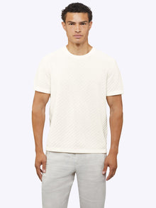 Mens | Riviera Knit Signature-Fit Textured Tee | Eggshell